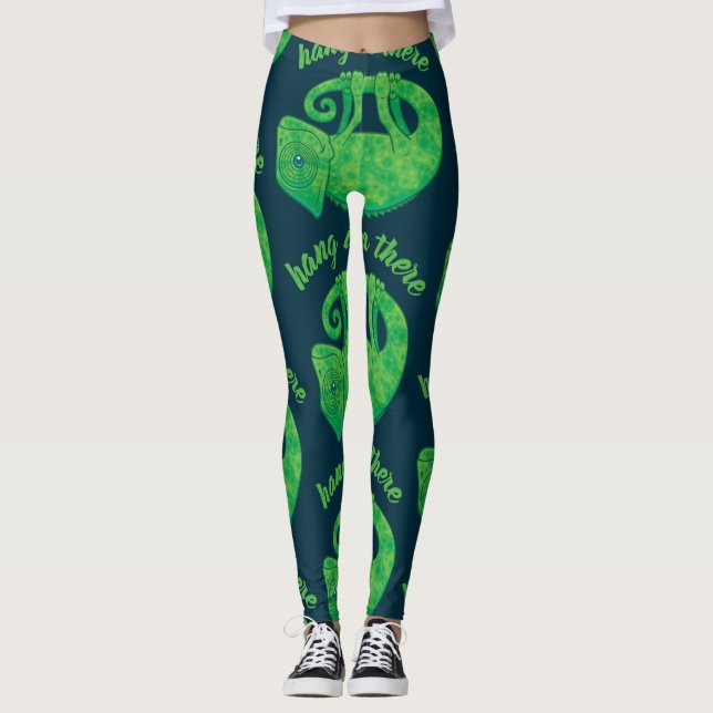 Hang In There Magical Chameleon Leggings (Front)