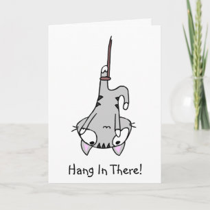 Hang In There Motivational Cat Card