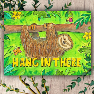 Hang in there - Sloth postcard by Nicole Janes