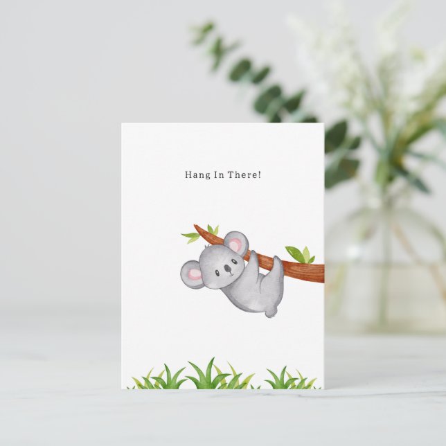 Hang In There Supportive Motivational Koala Card (Standing Front)