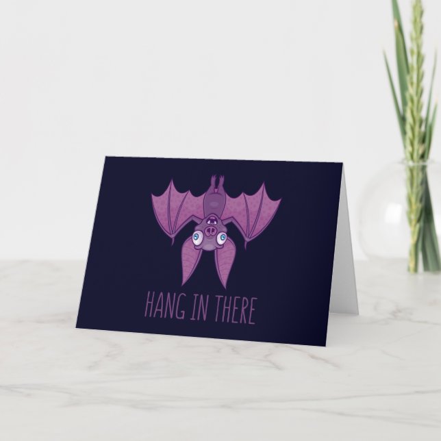 Hang In There Wacky Vampire Bat Card (Front)