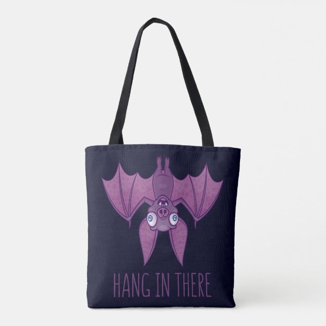 Hang In There Wacky Vampire Bat Tote Bag (Back)