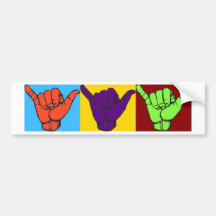Hang loose design bumper sticker