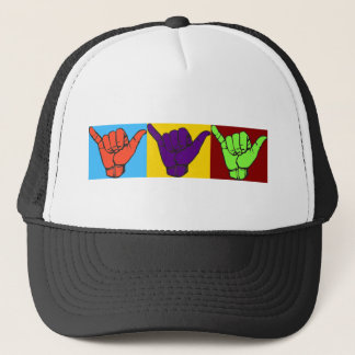 Hang loose design trucker hat