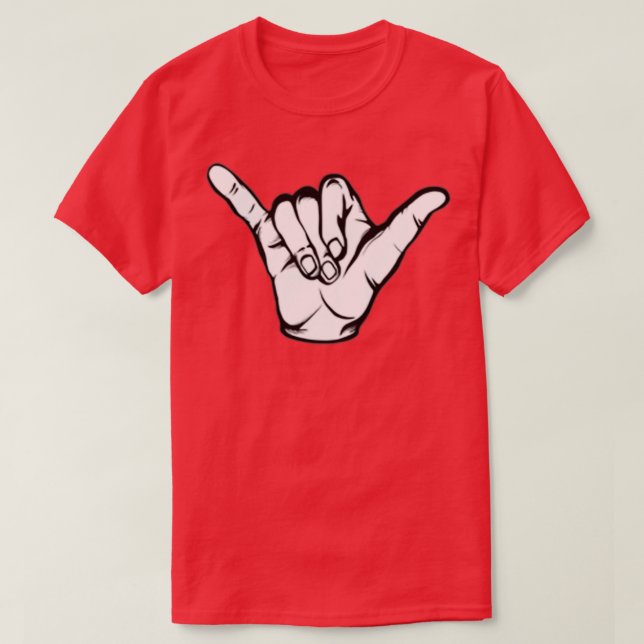 Hang Loose Hand T T-Shirt (Design Front)