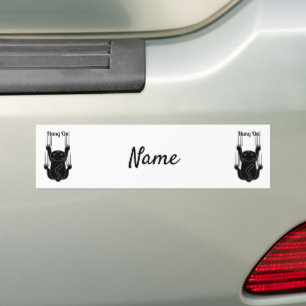 Hang On Black Cat Thunder_Cove  Bumper Sticker