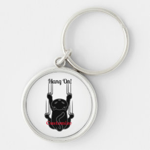 Hang On Black Cat Thunder_Cove Key Ring