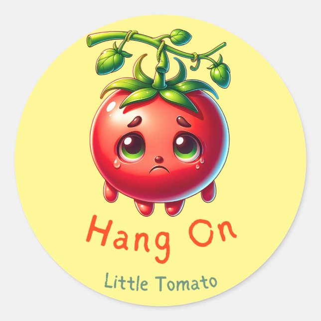 Hang on Little Tomato T-Shirt, Tomato Lover Gift,  Classic Round Sticker (Front)