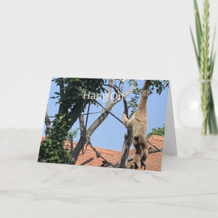 Hang On, Monkey Birthday Card