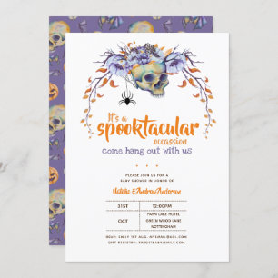 Hang Out With Us Spooktacular Halloween GothSpider Invitation