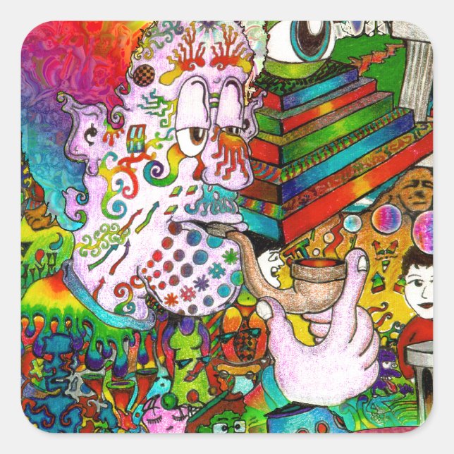 Hang-Think 13 Square Sticker (Front)