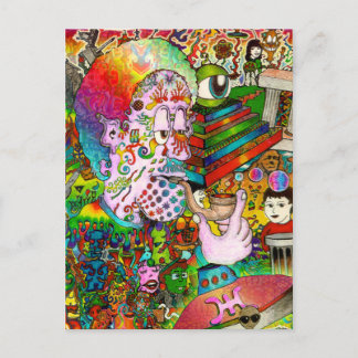 "Hang-Thinking Accident" original art by bbqshoes Postcard