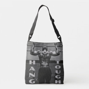 Hang Tough Muscle Man Workout Gym Crossbody Bag