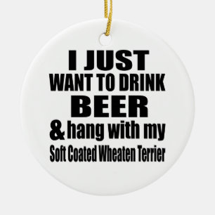 Hang With My Soft Coated Wheaten Terrier Ceramic Ornament