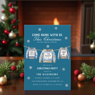 hang with us ugly christmas jumper party invitation