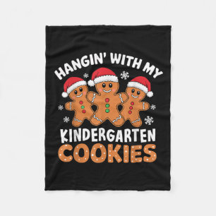 Hangin My Kindergarten Cookie Xmas Tee Uni-adults, Fleece Blanket