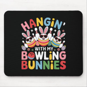 Hangin' With My Bowling Bunnies Three Cute Bunny E Mouse Pad