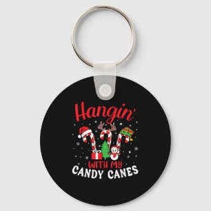 Hangin With My Christmas Candy Canes Crew Lovers T Key Ring