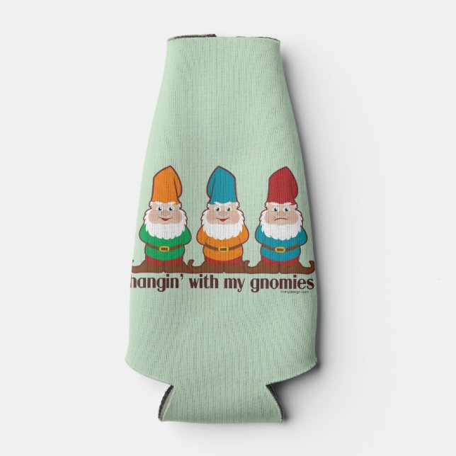 Hangin' With My Gnomies Bottle Cooler (Front)