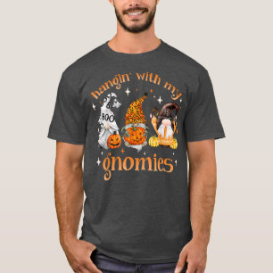 Hangin With My Gnomies Cute Halloween Pumpkin Gnom T-Shirt