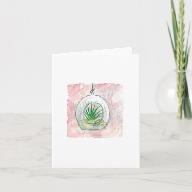 Hanging Airplant Terrarium Greeting Card - Blank (Front)