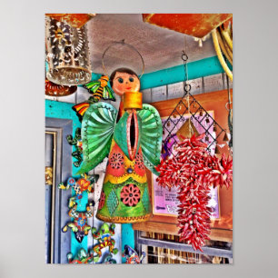 Hanging Angel Metal Art Chilli Peppers Painted Poster