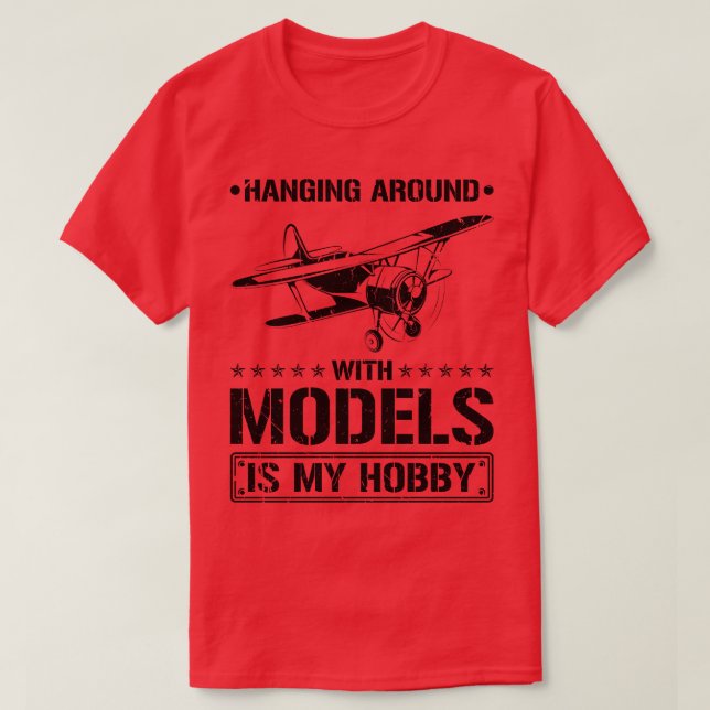 Hanging Around Model Aeroplane T-Shirt (Design Front)