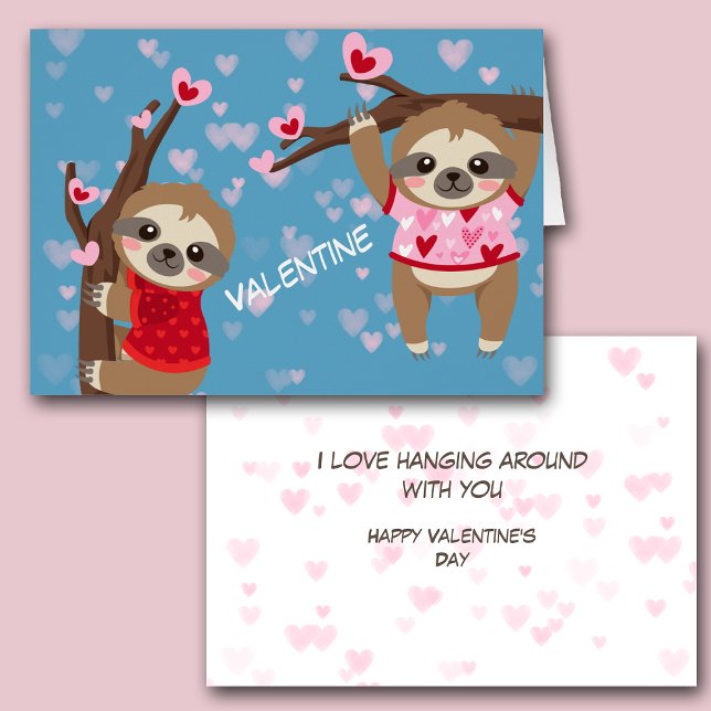 Hanging Around Sloths Valentine Card (Creator Uploaded)