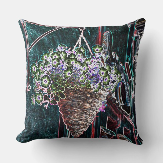 Hanging Basket of Flowers Cushion (Front)