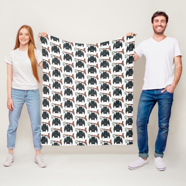 Hanging Bat Fleece Blanket (In Situ)