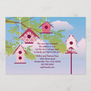 Hanging Bird Houses Moving Announcement