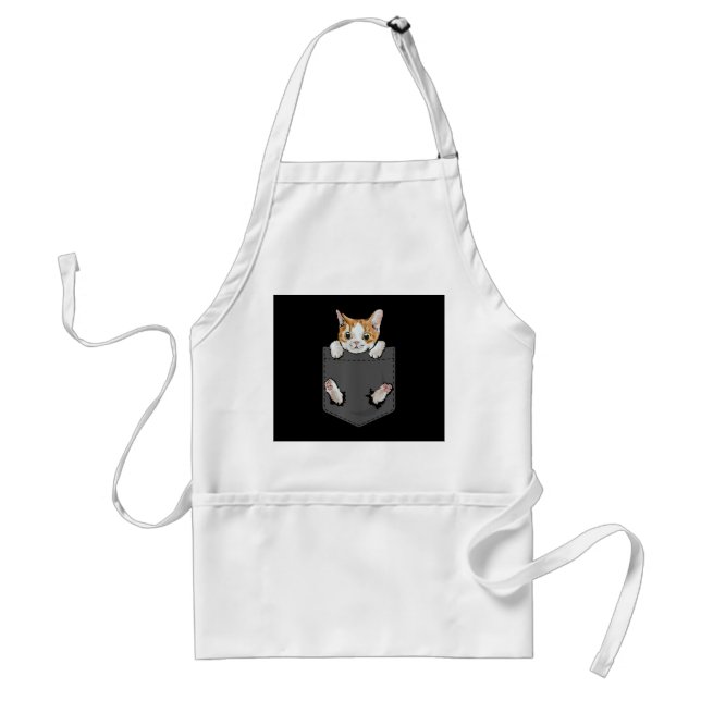 Hanging Cat in Pocket | Cute Cat Lover Present Standard Apron (Front)