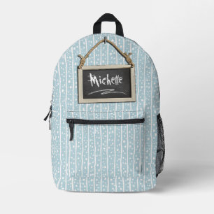 Hanging Chalkboard Blue ID397 Printed Backpack