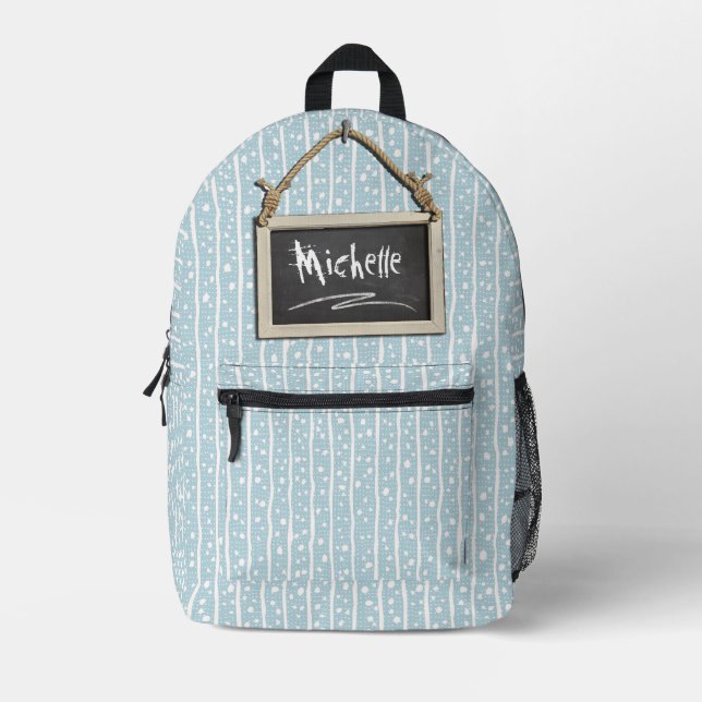 Hanging Chalkboard Blue ID397 Printed Backpack (Front)
