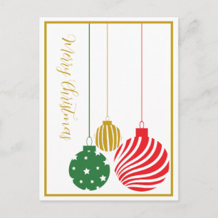 Hanging Christmas Ornaments Postcard