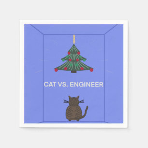 Hanging Christmas Tree versus Cat  Napkin