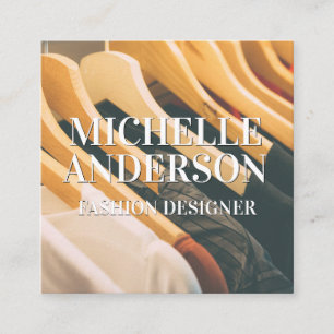 Hanging Clothes Wardrobe Square Business Card