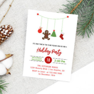 Hanging Decorations Cute Christmas Holiday Party Invitation
