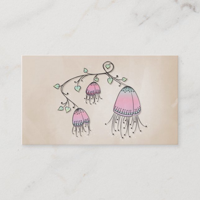 Hanging Doodle Flowers Business Card (Front)