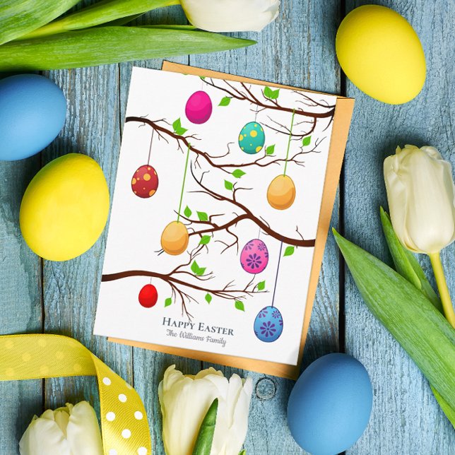 Hanging Easter Eggs, Spring Tree Branches Postcard (Creator Uploaded)