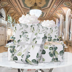 Hanging Eucalyptus Silver Greenery Garland Wrapping Paper