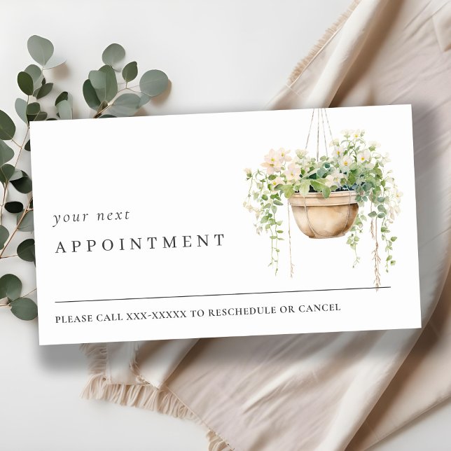 Hanging Floral House Plants Botanical Appointment Business Card (Creator Uploaded)