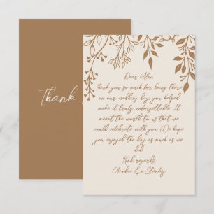 Hanging Florals Foliage Warm Romantic Boho Earthy Thank You Card