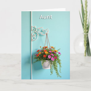 Hanging Flower Aunt Card