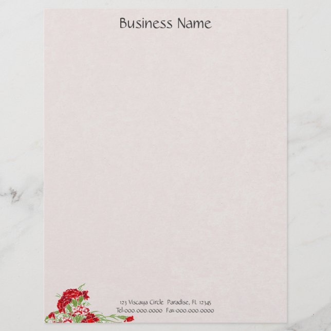 Hanging Flower Letterhead ~ Business Work Mail (Front)