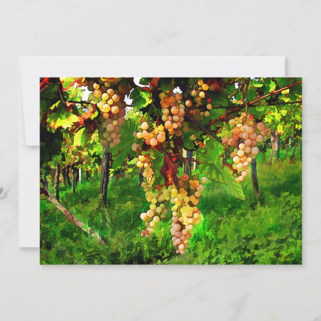 Hanging Grapes on the Vines Invitation (Front)