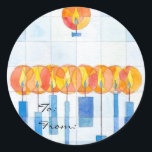 Hanging Hanukkah Candles Gift Tag<br><div class="desc">Hanging Hanukkah Candles by artist Moshe Mikanovsky will give you a fresh and contemporary look for your Hanukkah gift and card need. Using this customisable gift tag,  you can add the To and From names,  or order blank.</div>