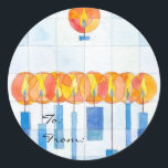 Hanging Hanukkah Candles Gift Tag<br><div class="desc">Hanging Hanukkah Candles by artist Moshe Mikanovsky will give you a fresh and contemporary look for your Hanukkah gift and card need. Using this customisable gift tag,  you can add the To and From names,  or order blank.</div>