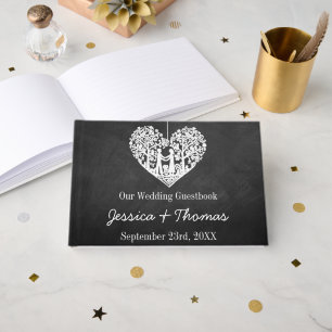 Hanging Heart Tree Chalkboard Wedding Collection Guest Book