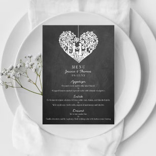 Hanging Heart Tree Chalkboard Wedding Menu